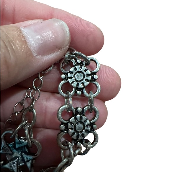 Silver Geometric Design Adjustable Bracelet - Picture 5 of 5